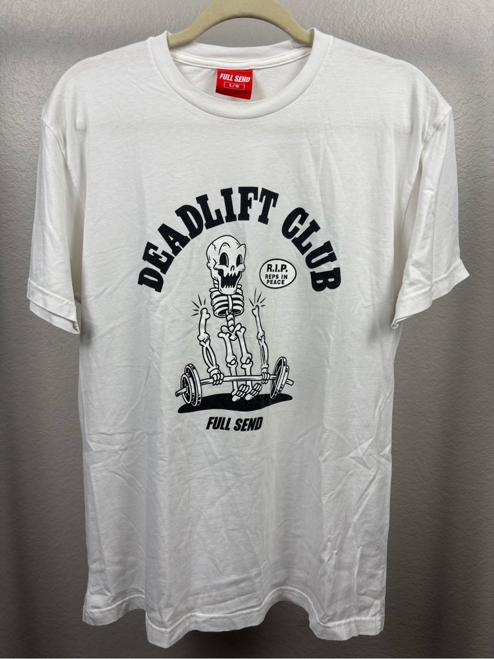 Men’s White Full Send "Deadlift Club" Graphic Tee